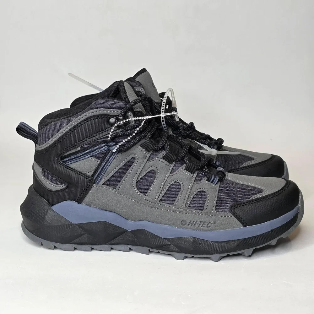 Hi-Tec Recharge Mid Men's Hiking Boots Gray Black Casual Shoes Size 7.5 M